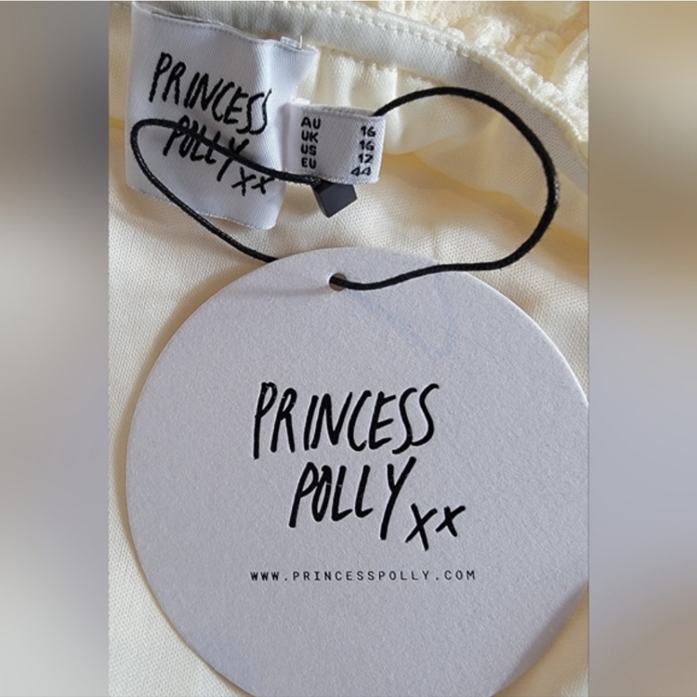 NWT Princess Polly Tahlee Backless Mini Dress Cream Size 12 - Picture 2 of 10